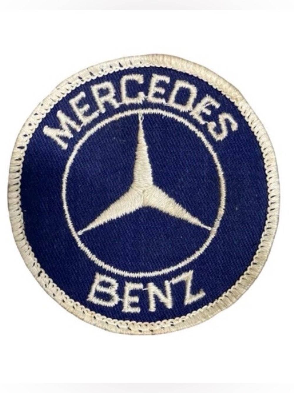 Vintage Mercedes Benz Embroidered Badge Patch White & Blue OEM Original Official